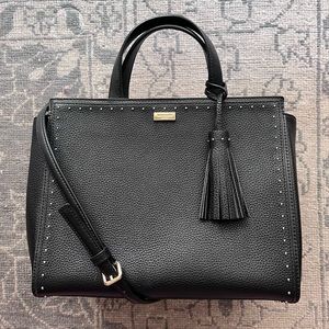 NWOT Kate Spade New York West Street Abby Black Pebbled Leather Satchel